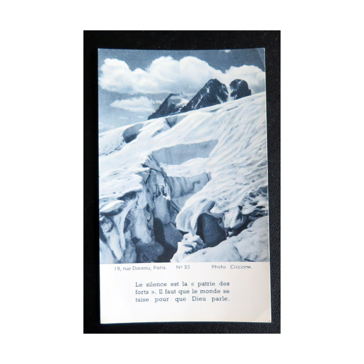 IMAGE PIEUSE : Il faut que le Monde se taise pour que Dieu parle  7,6 x 12,5 cm