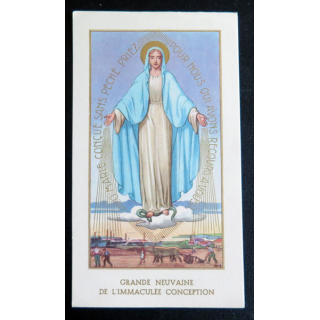 IMAGE PIEUSE : Grande neuvaine de l'Immaculée Conception 7,5 x 13 cm