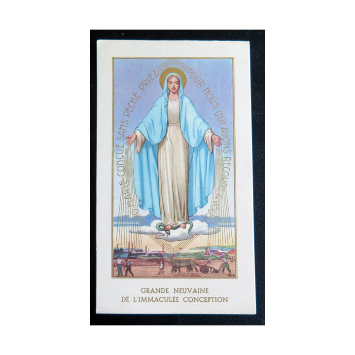 IMAGE PIEUSE : Grande neuvaine de l'Immaculée Conception 7,5 x 13 cm