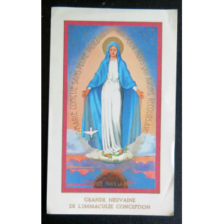 IMAGE PIEUSE : Grande neuvaine de l'Immaculée Conception 7,5 x 13 cm
