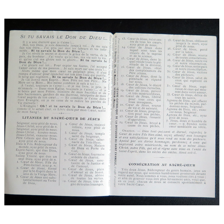 IMAGE PIEUSE : Prière au Sacré Coeur de jésus 8 x 12,5 cm