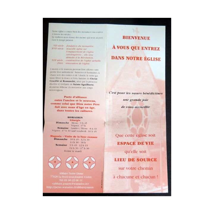 IMAGE PIEUSE : Livret de bienvenue à Notre Dame de Jouarre Bénédictines  7,5 x 12,5 cm