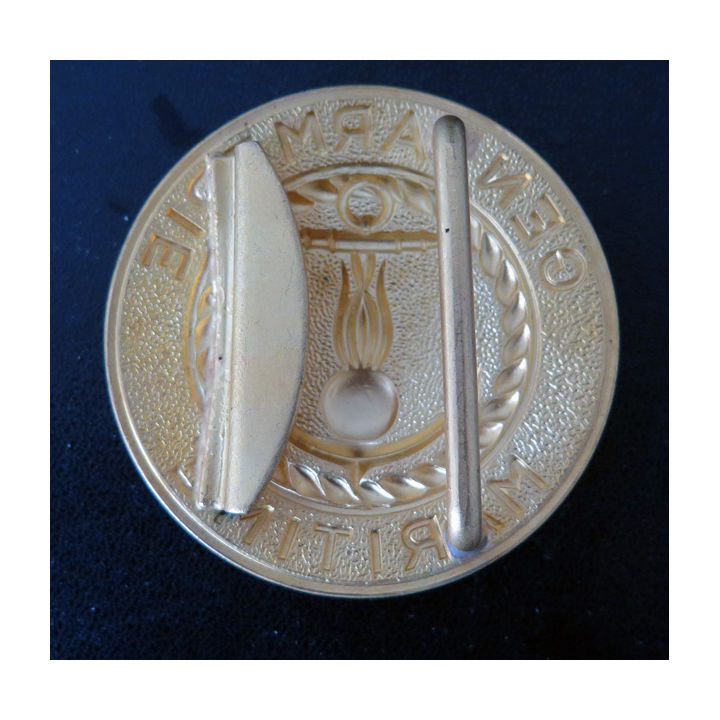 GENDARMERIE : boucle de ceinturon de la gendarmerie maritime dorée diamètre 6,5 cm superbe