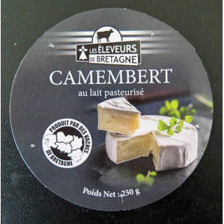 Dessus de boite de fromage Camembert les éleveurs de Bretagne