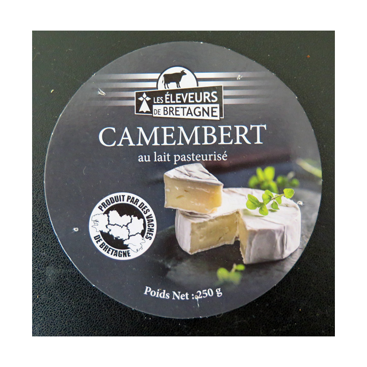 Dessus de boite de fromage Camembert les éleveurs de Bretagne