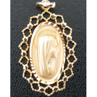 Médaille de la Vierge plaqué or hauteur 4 cm