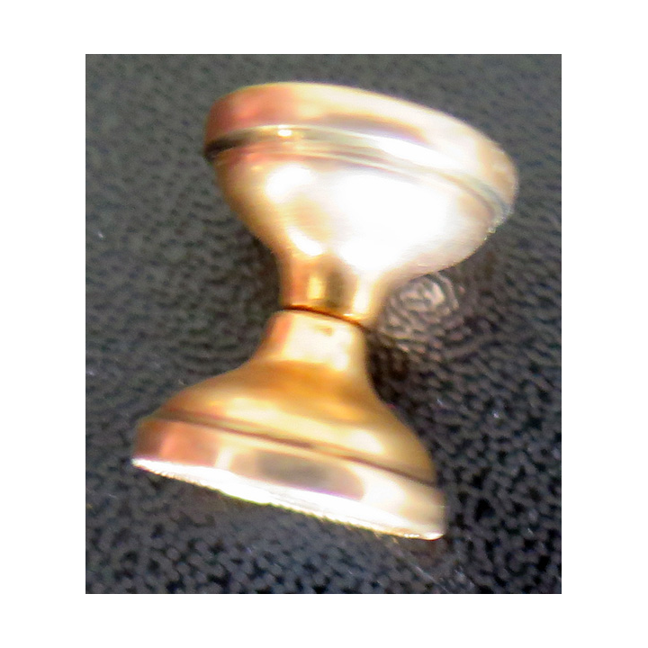 Bouton de manchette ancien avec chainette rétractable en métal doré et nacre