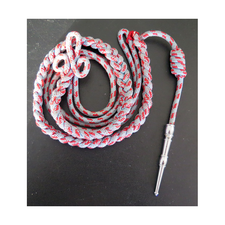 Fourragère de cérémonie de la croix de guerre des Théâtres d'opérations extérieurs TOE aiguillette argentée