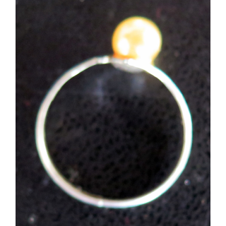 bague fine en argent (non poinçonné) avec perle diamètre 1,8 cm