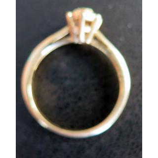 Petite bague en métal doré (Plaqué or ?) avec pierres blanches (1 manque) diamètre intérieur 1,9 cm