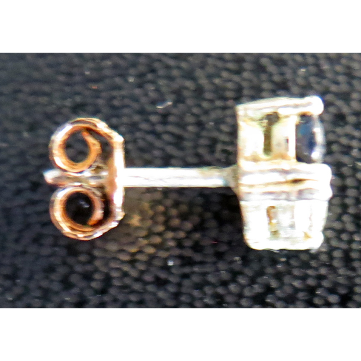 Boucle d'oreille avec pierres synthétiques (brillant et noire) en métal doré (Plaqué or ?) hauteur 0,7 cm