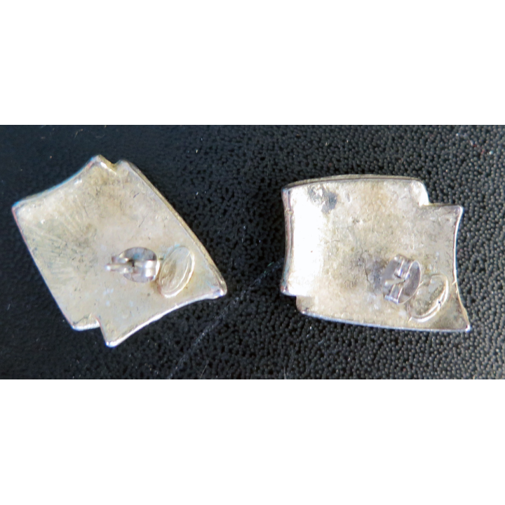 Boucle d'oreilles à clips en métal doré (plaqué or ?) 2 x 2 cm