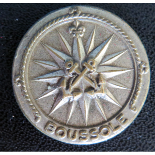 BOUSSOLE : Rondache argentée du bâtiment hydrographique Boussole Arthus Bertrand Paris