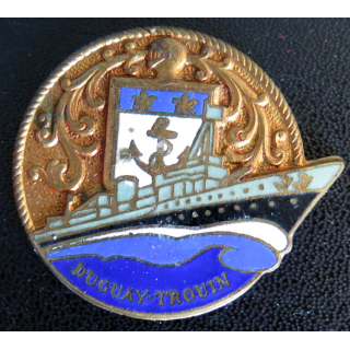 DUGUAY TROUIN : insigne du croiseur Duguay Trouin Courtois en émail coque noire