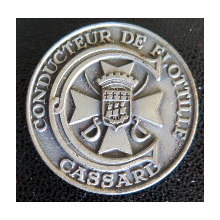CASSARD : Rondache argentée du Conducteur de Flotille Cassard