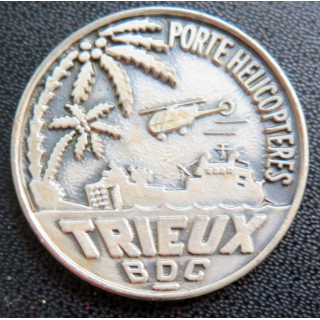 PH TRIEUX : rondache argentée du porte hélicoptères Trieux BDC FIA sans attache