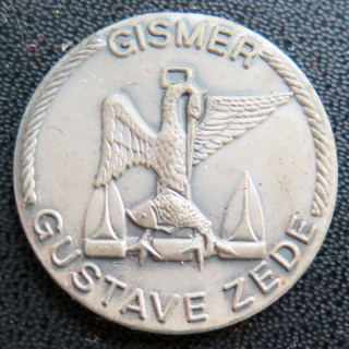GUSTAVE ZEDE : rondache argentée du bâtiment de soutien Gismer Gustave Zede FIA sans attache