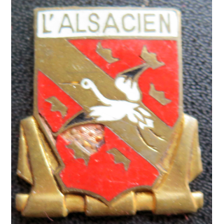 L'ALSACIEN : insigne du contre torpilleur l'Alsacien Arthus Bertrand Paris avec éclat d'émail et sans Attache