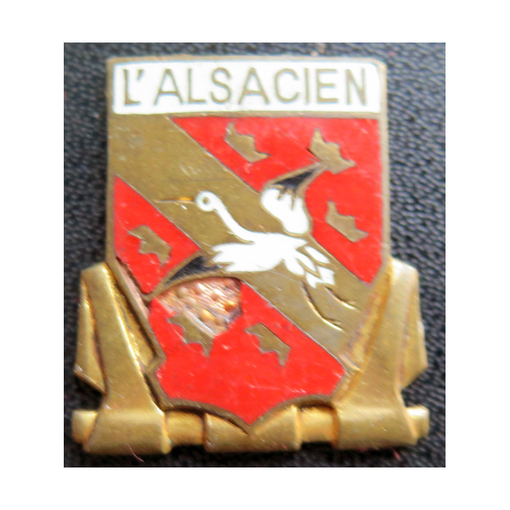 L'ALSACIEN : insigne du contre torpilleur l'Alsacien Arthus Bertrand Paris avec éclat d'émail et sans Attache