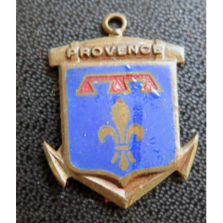 PROVENCE : insigne du bâtiment de ligne Provence peint AUGIS 2,8 cm de hauteur