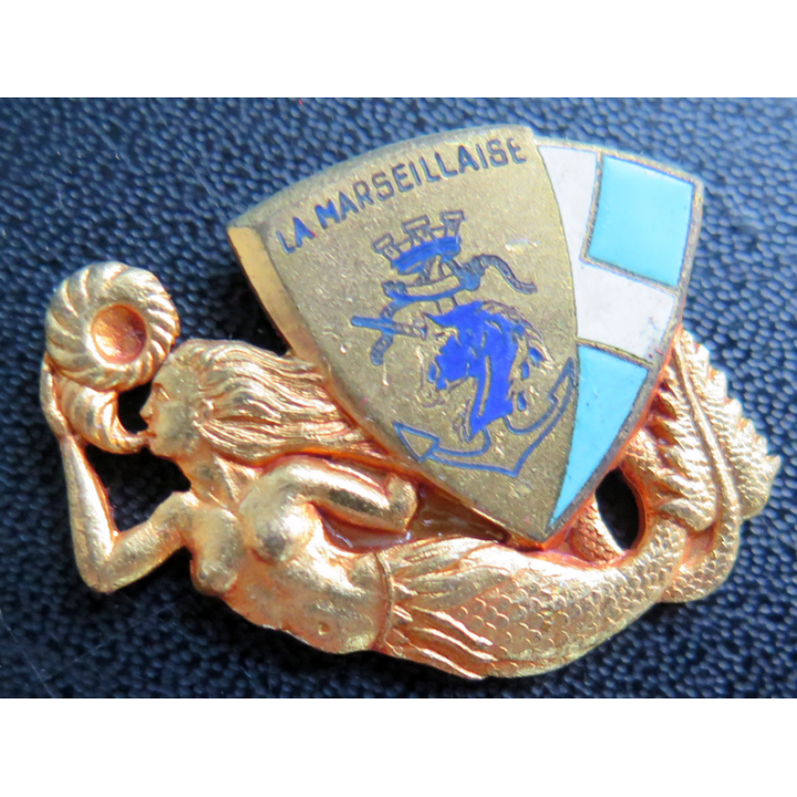 LA MARSEILLAISE : insigne des messageries maritimes La Marseillaise AUGIS en émail
