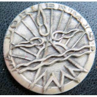 LORIENTAISE : rondache argentée du dragueur océanique La Lorientaise Arthus Bertrand Paris