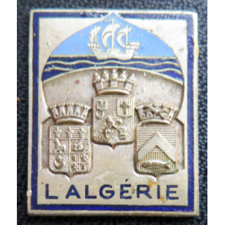 L'ALGÉRIE : Insigne 1939 du Croiseur l'Algérie ABPD Arthus Bertrand Paris Déposé en émail