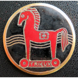 TRIEUX : Insigne du bâtiment de débarquement Trieux Arthus Bertrand Paris en émail