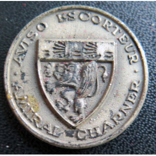 AMIRAL CHARNER : rondache argentée de l'Aviso escorteur Amiral Charner sans attache