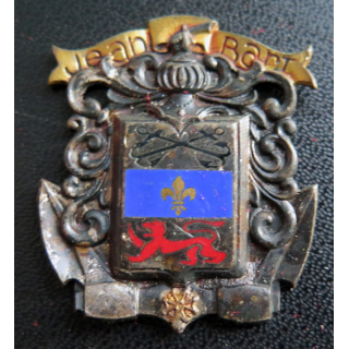 JEAN BART : insigne du bâtiment de ligne Jean Bart en émail sans attache