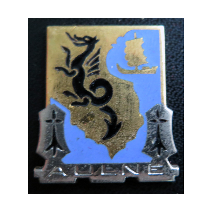 AULNE : insigne du bateau transport Aulne A.B Paris en émail sans attache