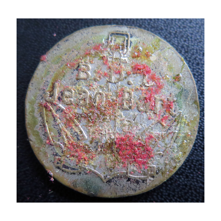 JEAN BART : rondache du bâtiment de Ligne Jean Bart en émail sans attache dos gravé