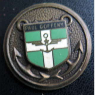 PAUL GOFFENY : rondache en émail et bronze du dépanneur Paul Goffeny sans attache