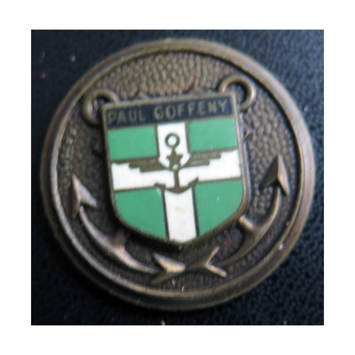 PAUL GOFFENY : rondache en émail et bronze du dépanneur Paul Goffeny sans attache