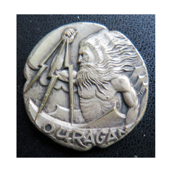 OURAGAN : rondache argentée de l'Ouragan FIA sans attache