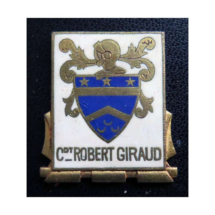 CDT ROBERT GIRAUD : insigne du Commandant Robert Giraud Arthus Bertrand Paris en émail sans attache