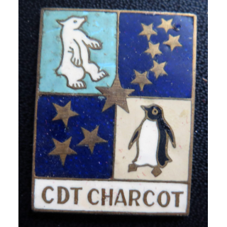 CDT CHARCOT : insigne duNavire océanique Arthus Bertrand Paris émail sans attache