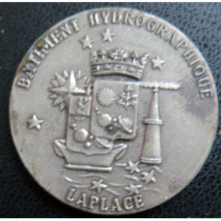 LAPLACE : rondache argentée du bâtiment hydrographique Laplace FIA sans attache