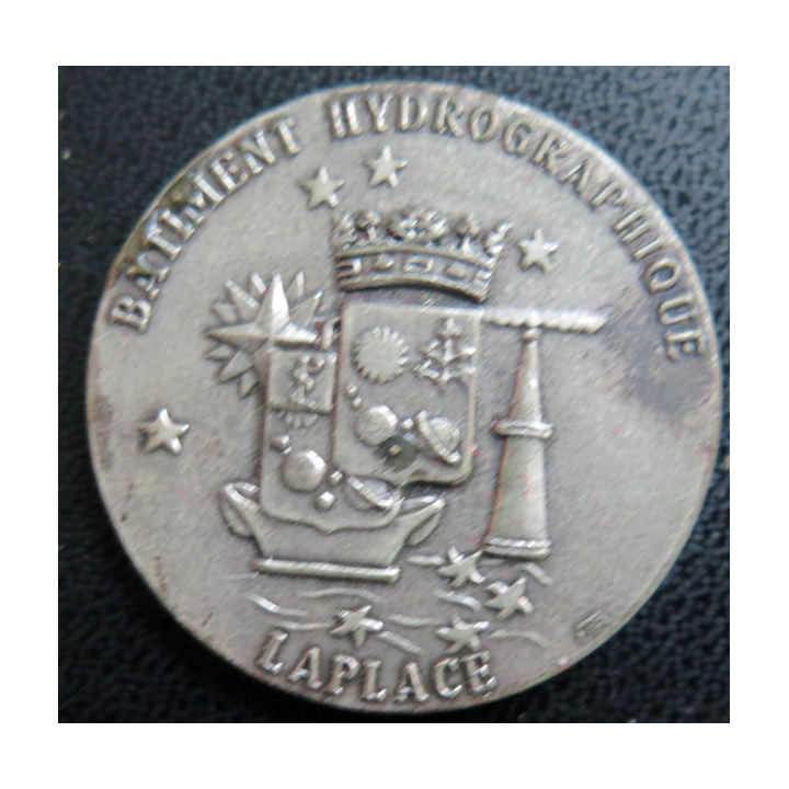 LAPLACE : rondache argentée du bâtiment hydrographique Laplace FIA sans attache