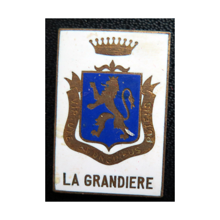 LA GRANDIERE : insigne de l'aviso colonial La Grandière Arthus Bertrand Paris en émail sans attache