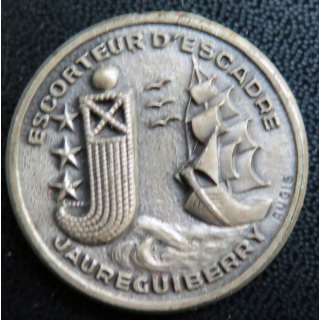 JAURE GUIBERRY :  rondache argentée  de l'escorteur d'escadre Jaure Guiberry Augis sans attache