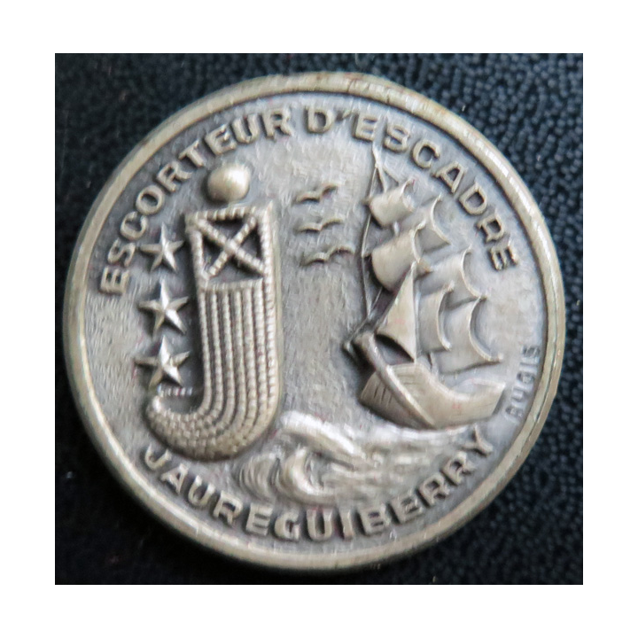 JAURE GUIBERRY :  rondache argentée  de l'escorteur d'escadre Jaure Guiberry Augis sans attache
