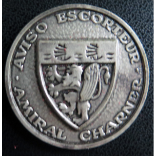 AMIRAL CHARNER : rondache argentée de l'aviso escorteur Amiral Charner FIA sans attache