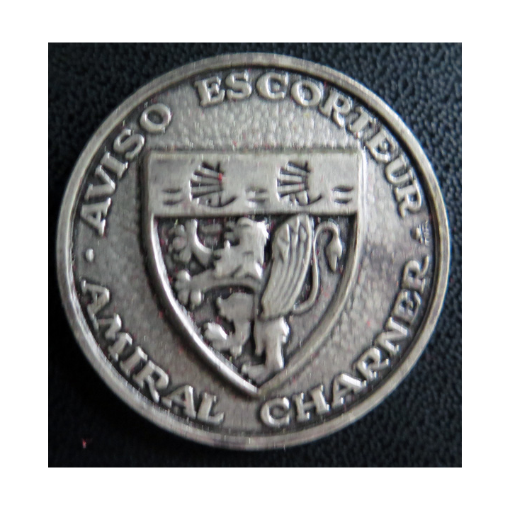 AMIRAL CHARNER : rondache argentée de l'aviso escorteur Amiral Charner FIA sans attache