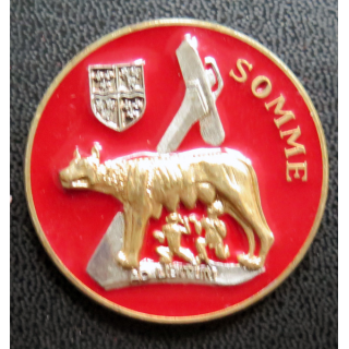 SOMME : rondache fond rouge du Somme FIA sans attache