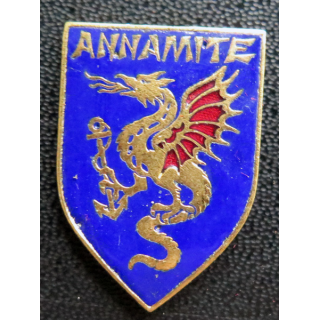 ANNAMITE : Insigne de l'aviso dragueur Annamite A.B Paris  en émail sans attache