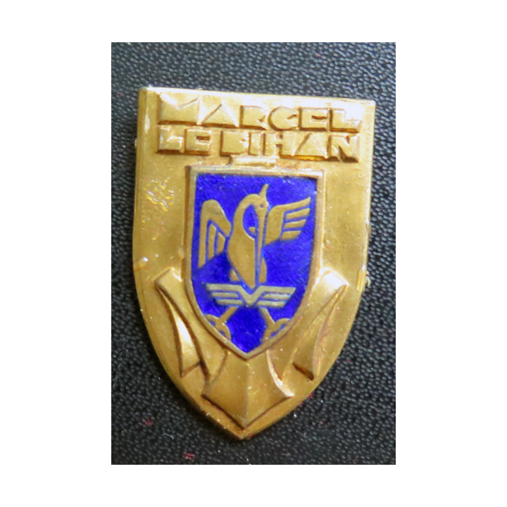 MARCEL LE BIHAN : insigne du dépanneur d'aviation Marcel Le Bihan Arthus Bertrand Paris en émail sans attache