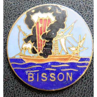 BISSON : insigne de l'aviso dragueur Bisson Augis en émail sans attache