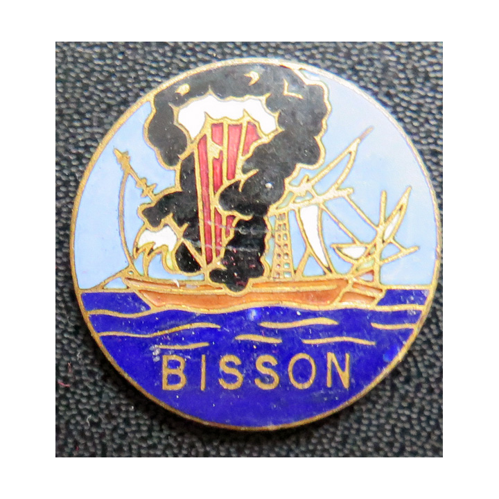 BISSON : insigne de l'aviso dragueur Bisson Augis en émail sans attache