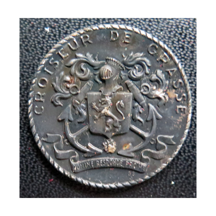 DE GRASSE : rondache en bronze du croiseur De Grasse sans attache